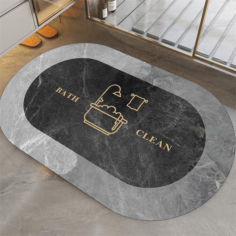 Oval Floral Design Area Mat