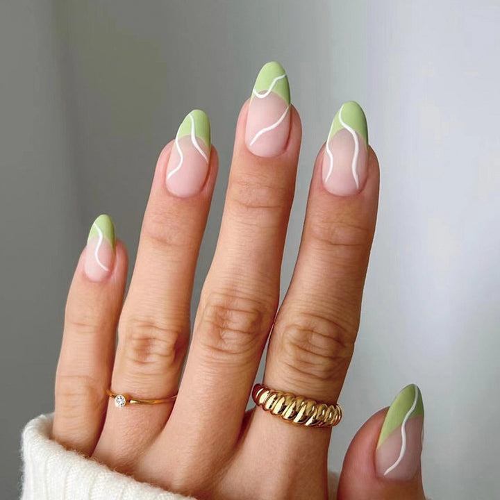 Elegant Artificial Nails with Floral and Modern Design Kalsten