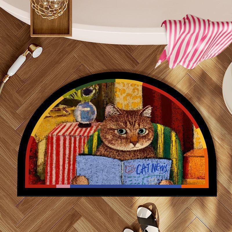 Decorative Cat-Themed Area Mat Kalsten