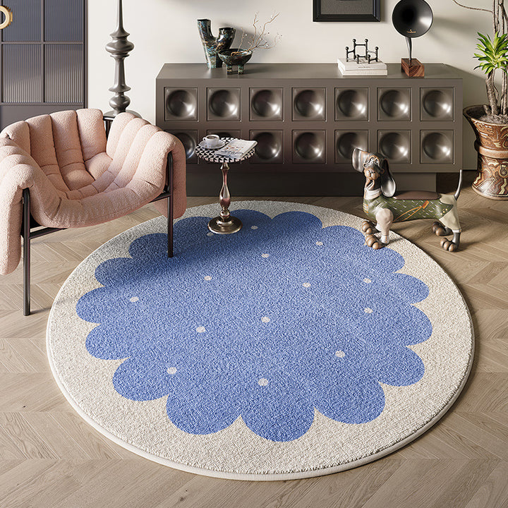 Floral-Themed Round Area Rug