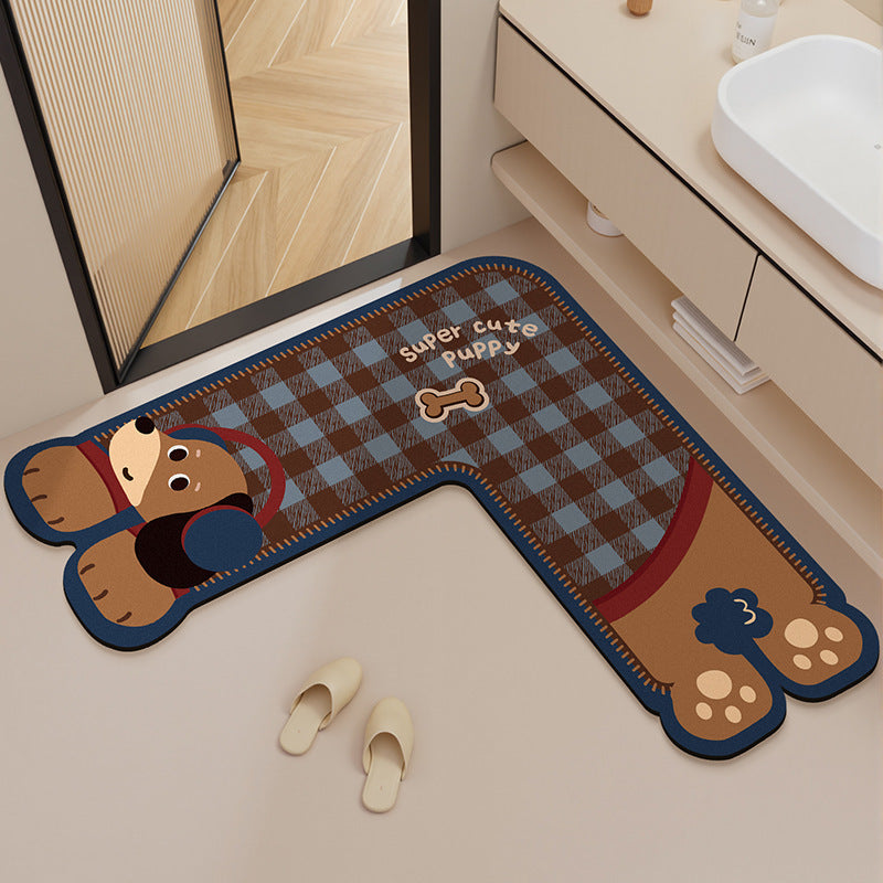 Fun Cartoon Dog Shaped Bath Mat
