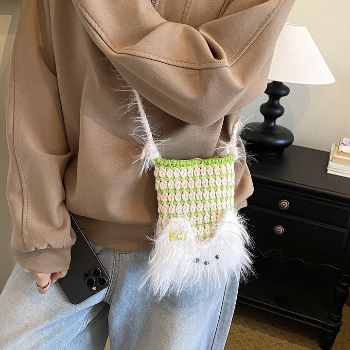 Cute Animal-Themed Plush Drawstring Pouch