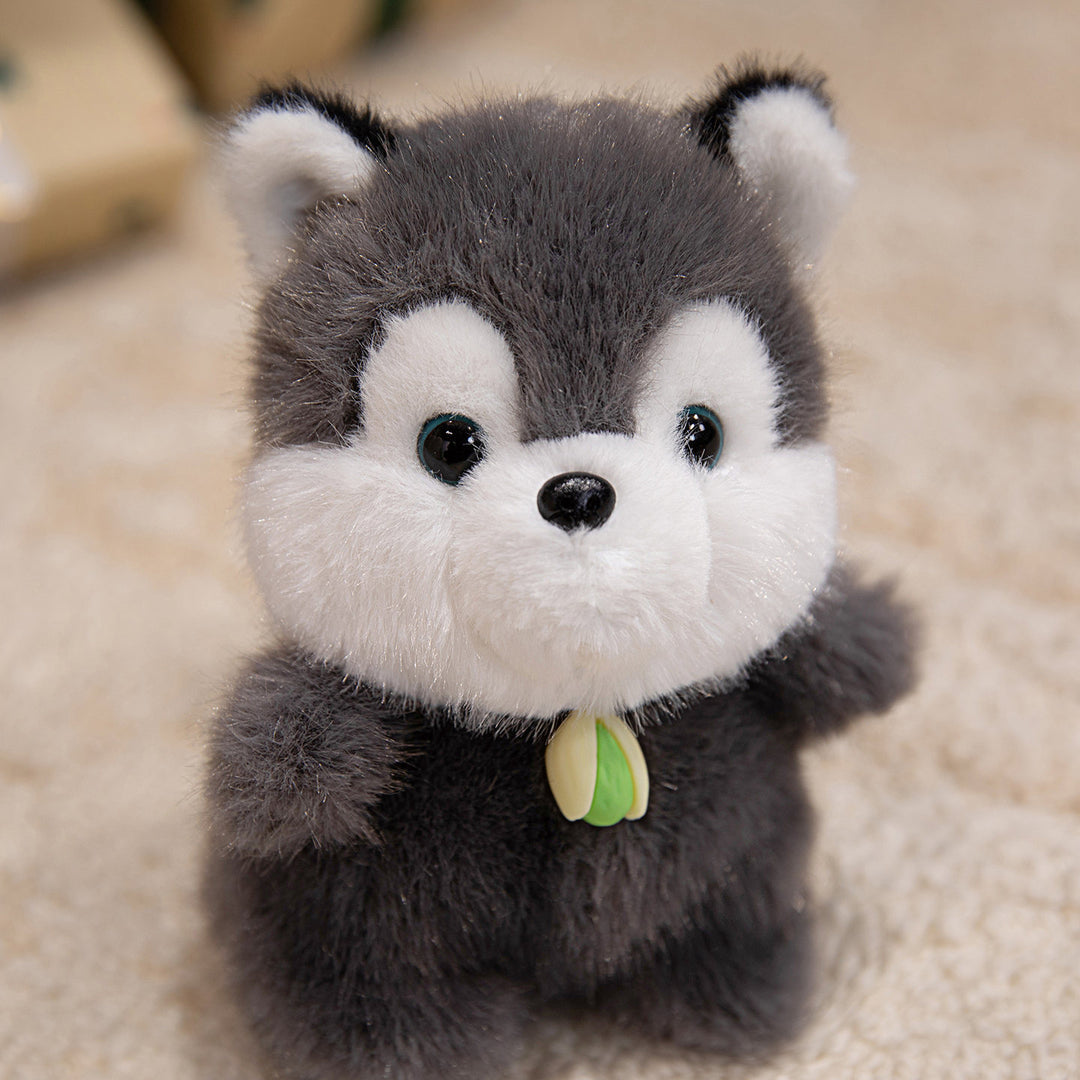 Plush Dog Bag Charm Keychain with Soft Faux-Fur Body & Loop Strap Kalsten