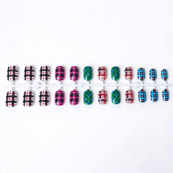 Plaid Pattern Nail Art Decals