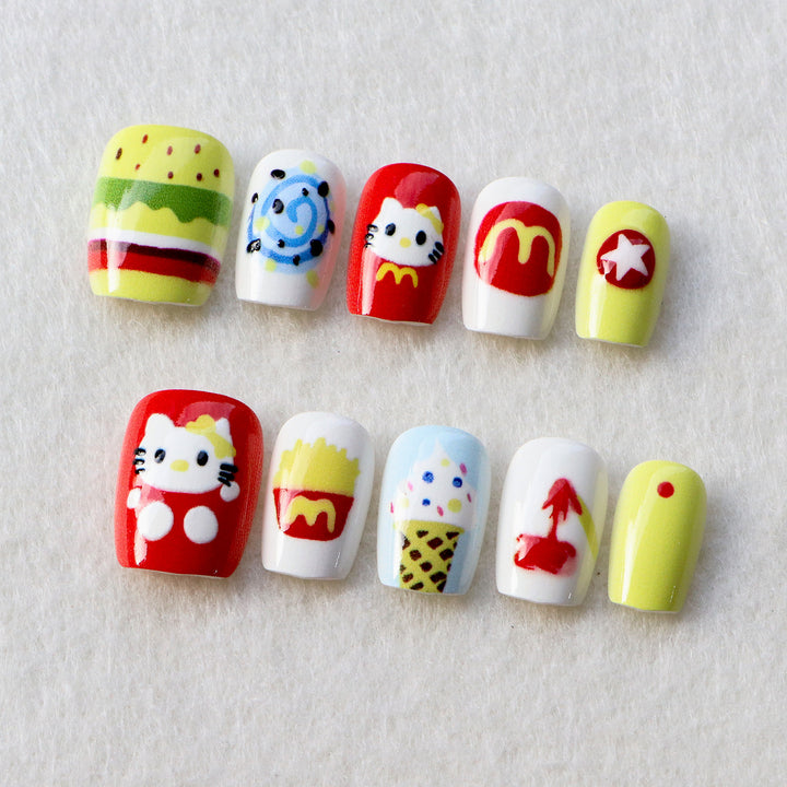 Whimsical Cartoon-Inspired Press-On Nail Set