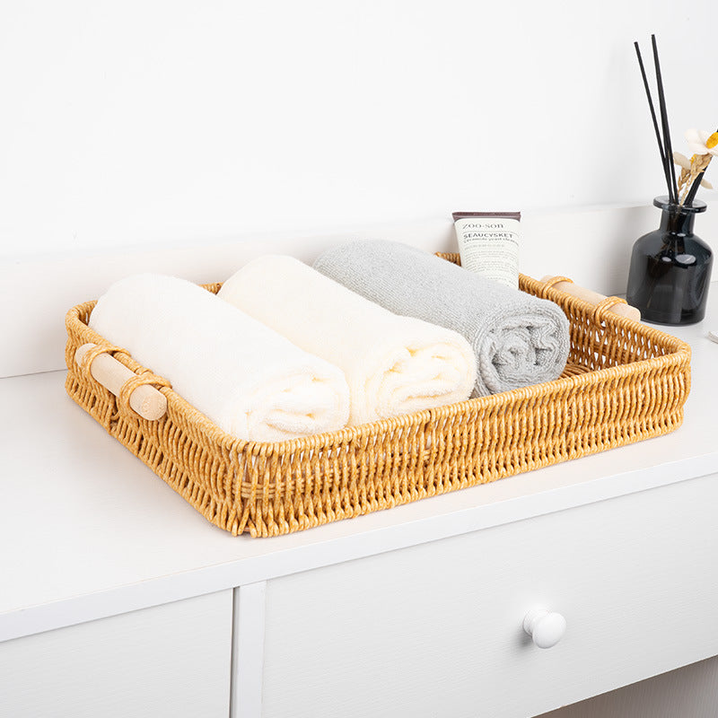 Handwoven Rectangular Serving Tray Kalsten