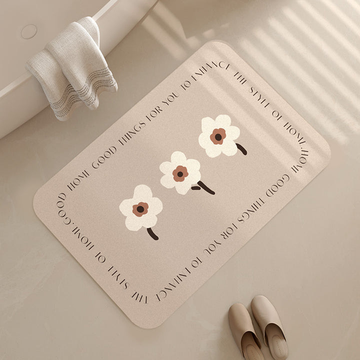 Artistic Floral Bathroom Mat Kalsten