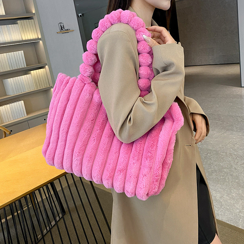 Plush Textured Handbag