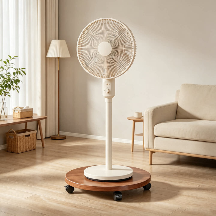 Round Wooden Rolling Plant Caddy