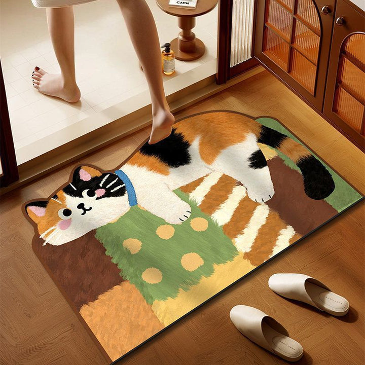 Cartoon Cat-Themed Indoor Area Mat