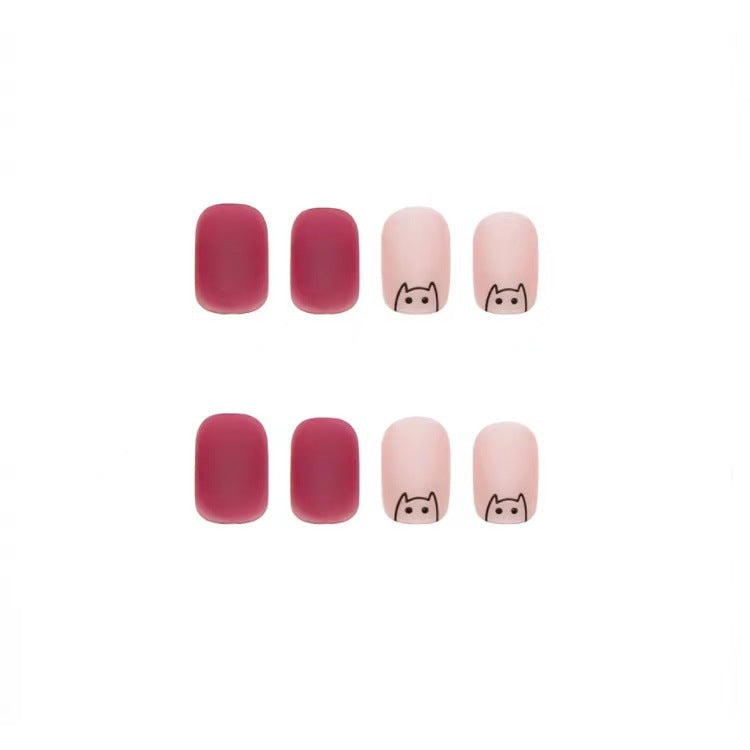 Cute Cartoon-Themed Press-On Nail Art Set