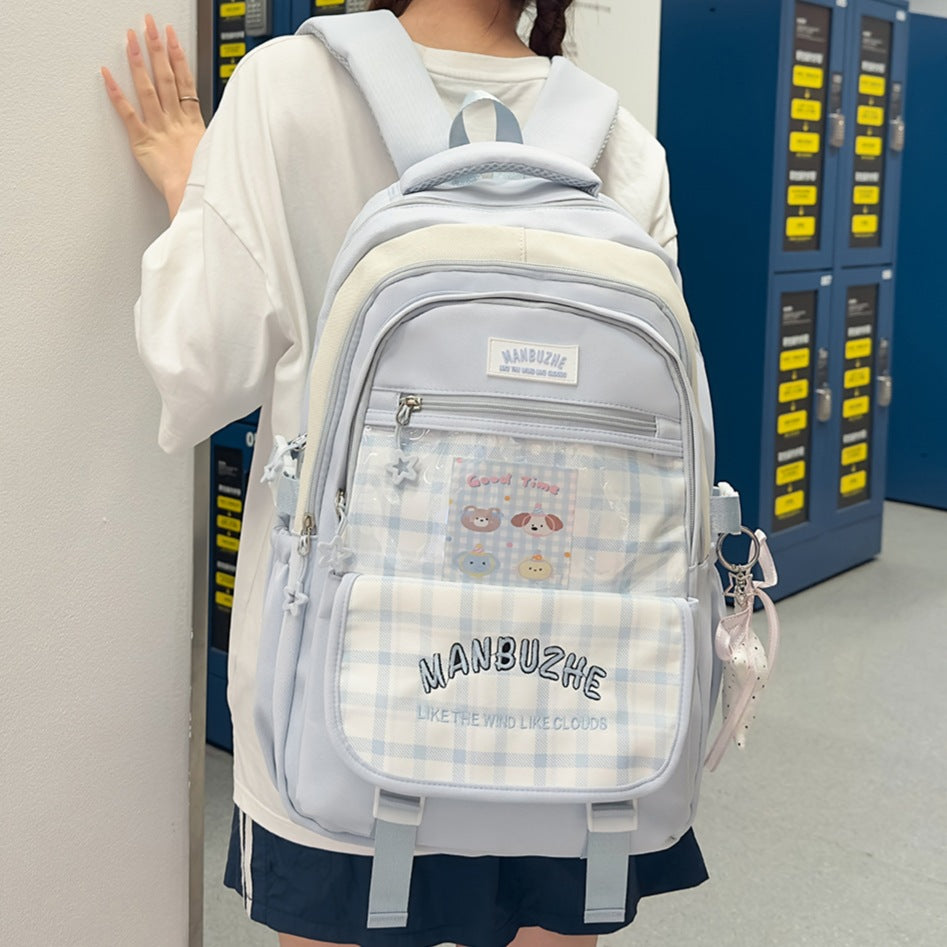 Trendy Spacious Backpack with Transparent Pocket Kalsten