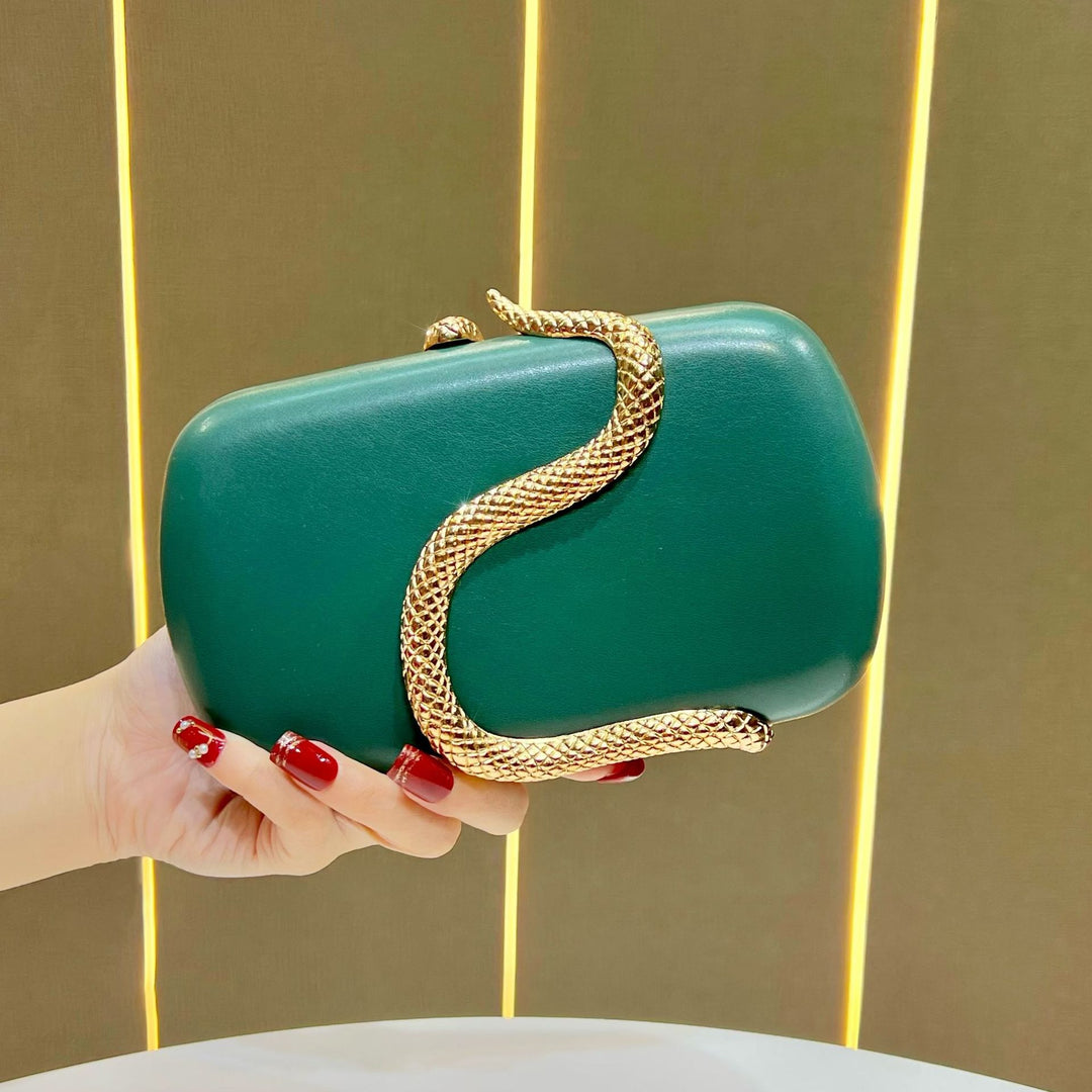 Stylish Snake-Detail Evening Clutch