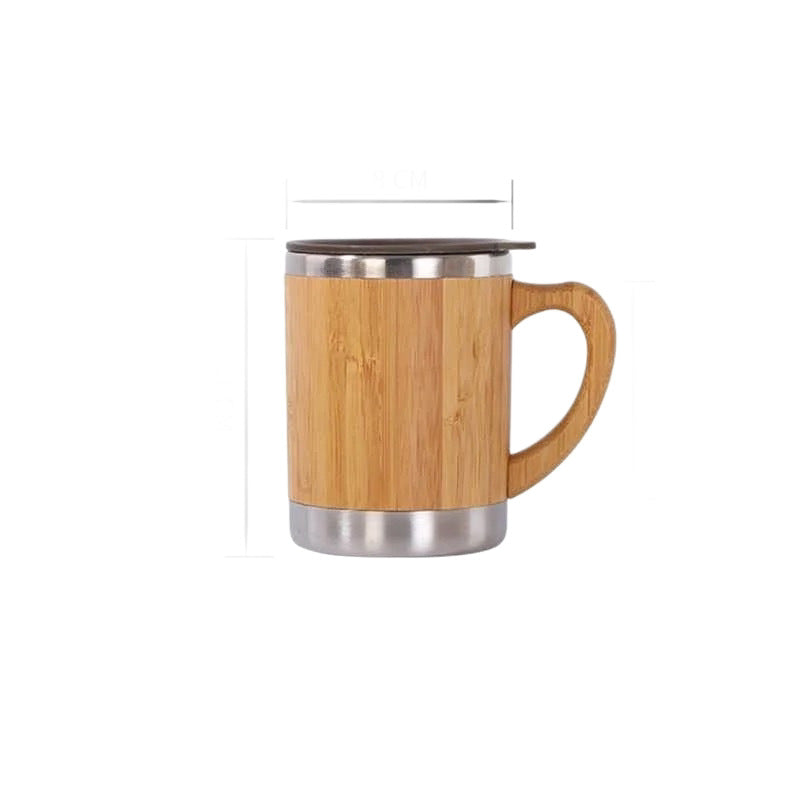 Women sustainable insulated coffee mug with wooden handle Kalsten