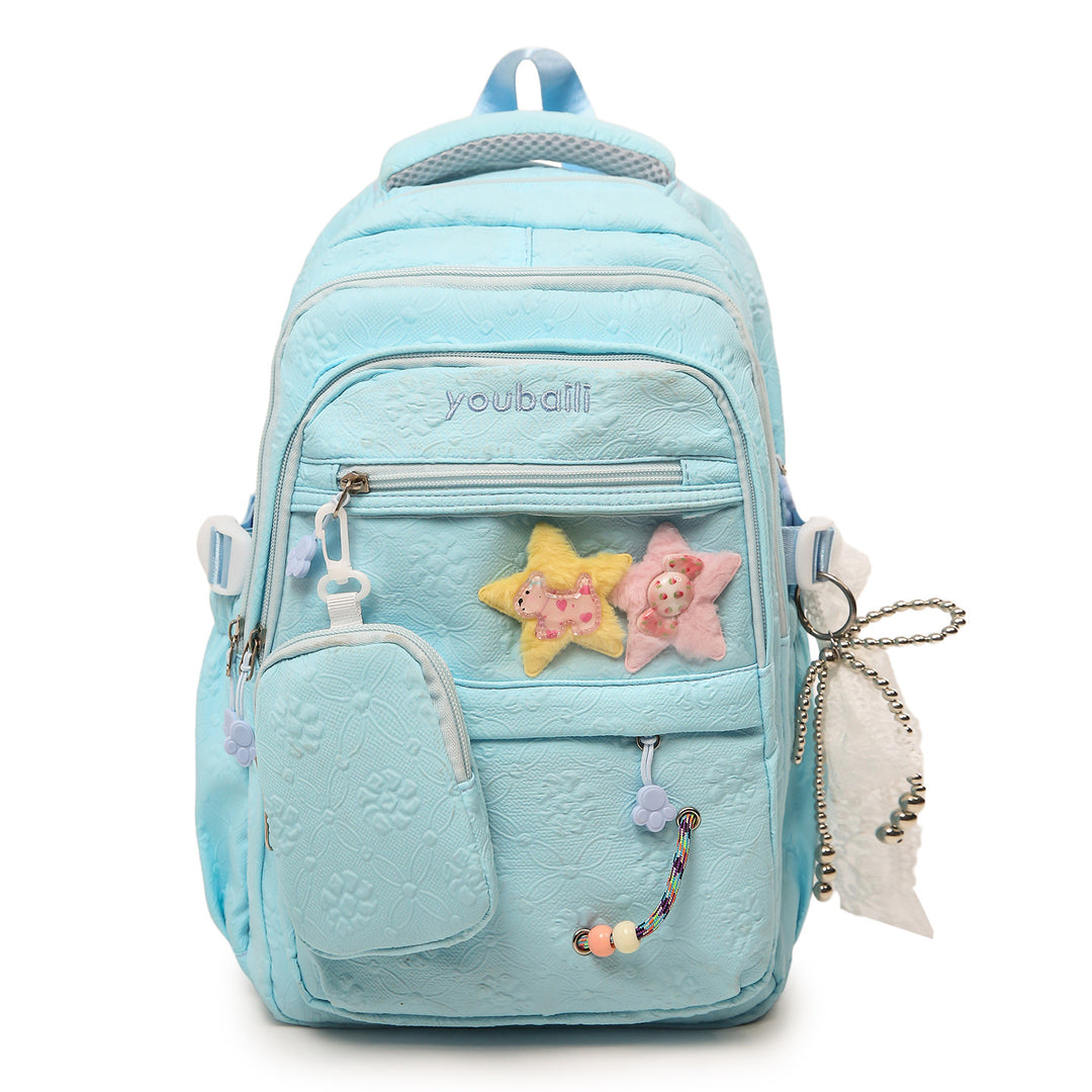 Decorative Floral-Embossed Backpack Kalsten