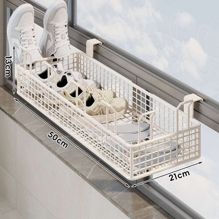 Over-Window Hanging Shoe Drying and Storage Basket Organizer