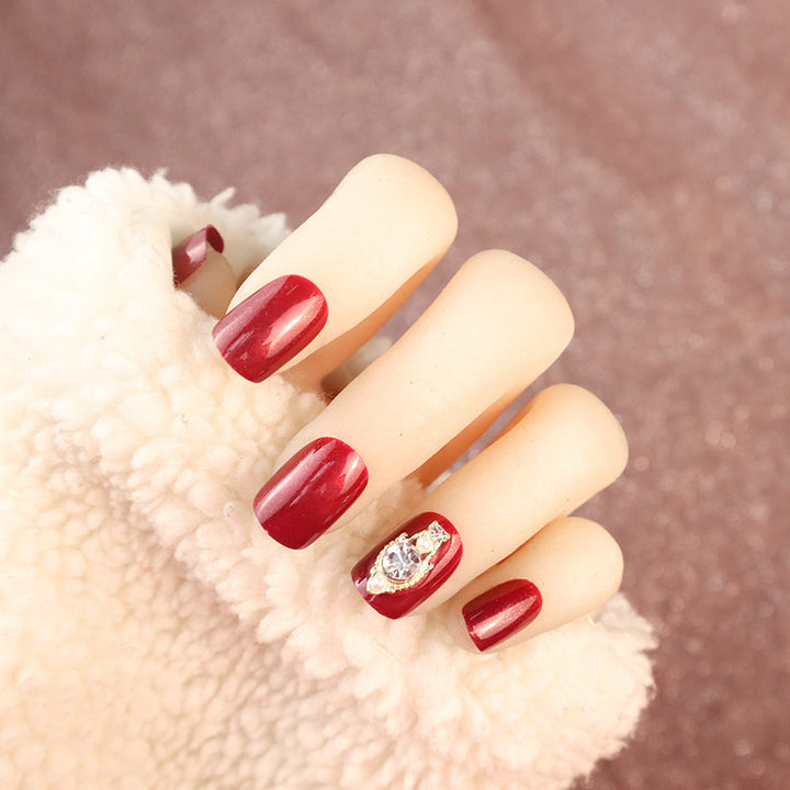 Luxury Press-On Nail Art Set with Rhinestone Accents Kalsten