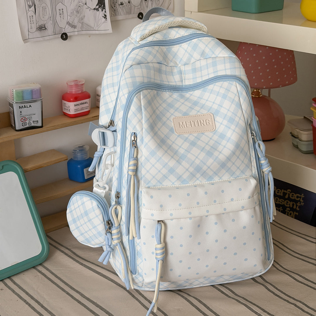 Stylish Checkerboard Patterned Backpack Kalsten