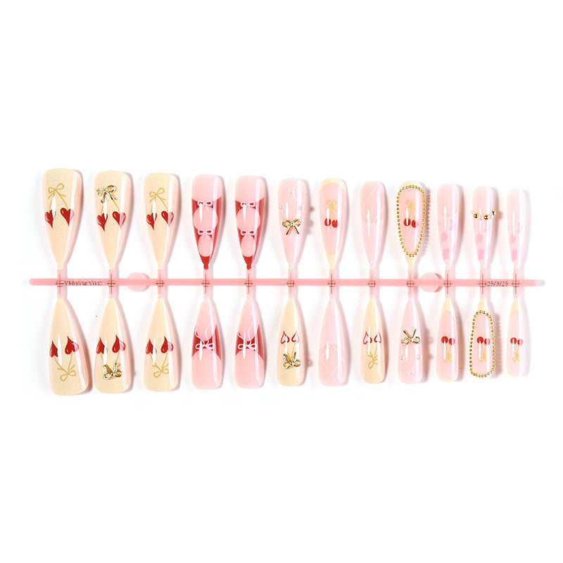 Nail art set with romantic heart and bow motifs Kalsten