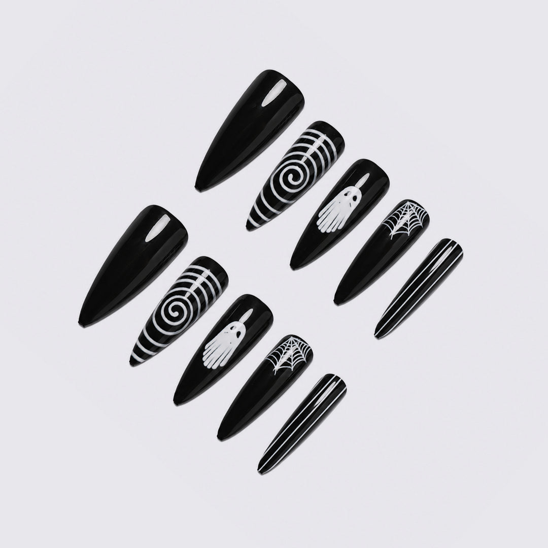 Gothic Themed Stiletto Press-On Nails Kalsten