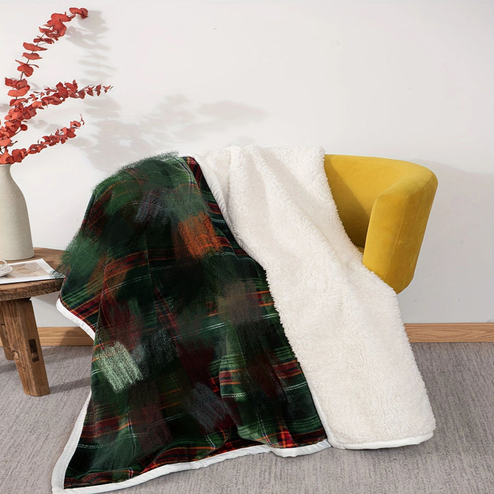 Reversible Fleece and Sherpa Throw Blanket