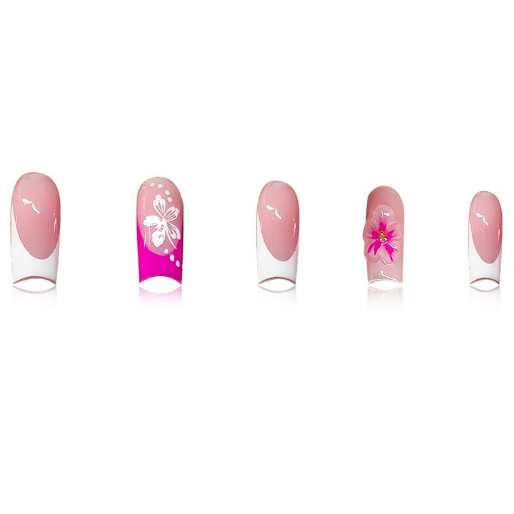 Floral Accent Decorative Press-On Nails Kalsten