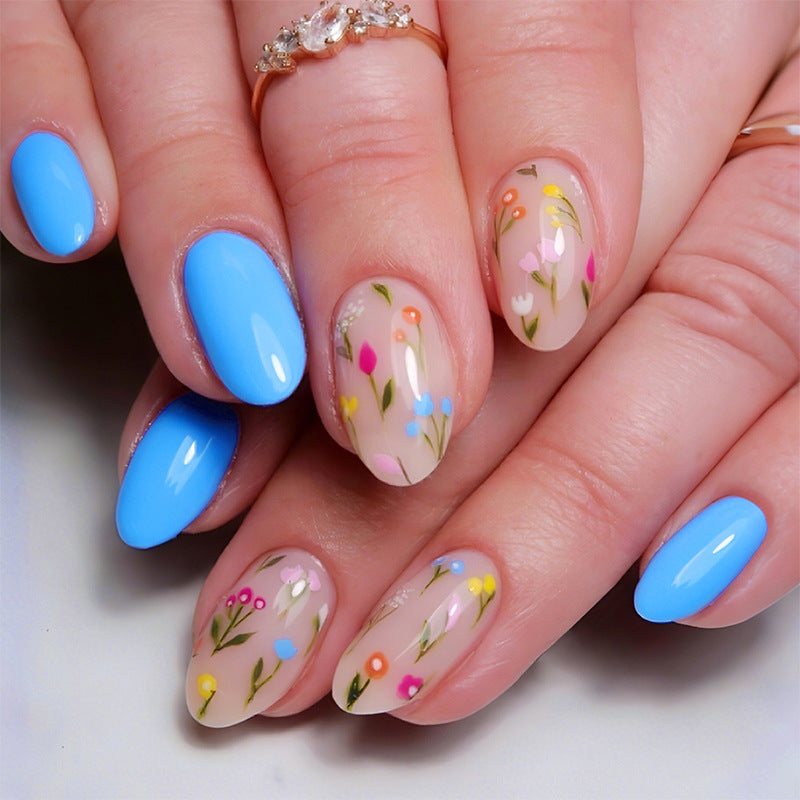 Detailed Floral Design Press-On Nail Set kalsten