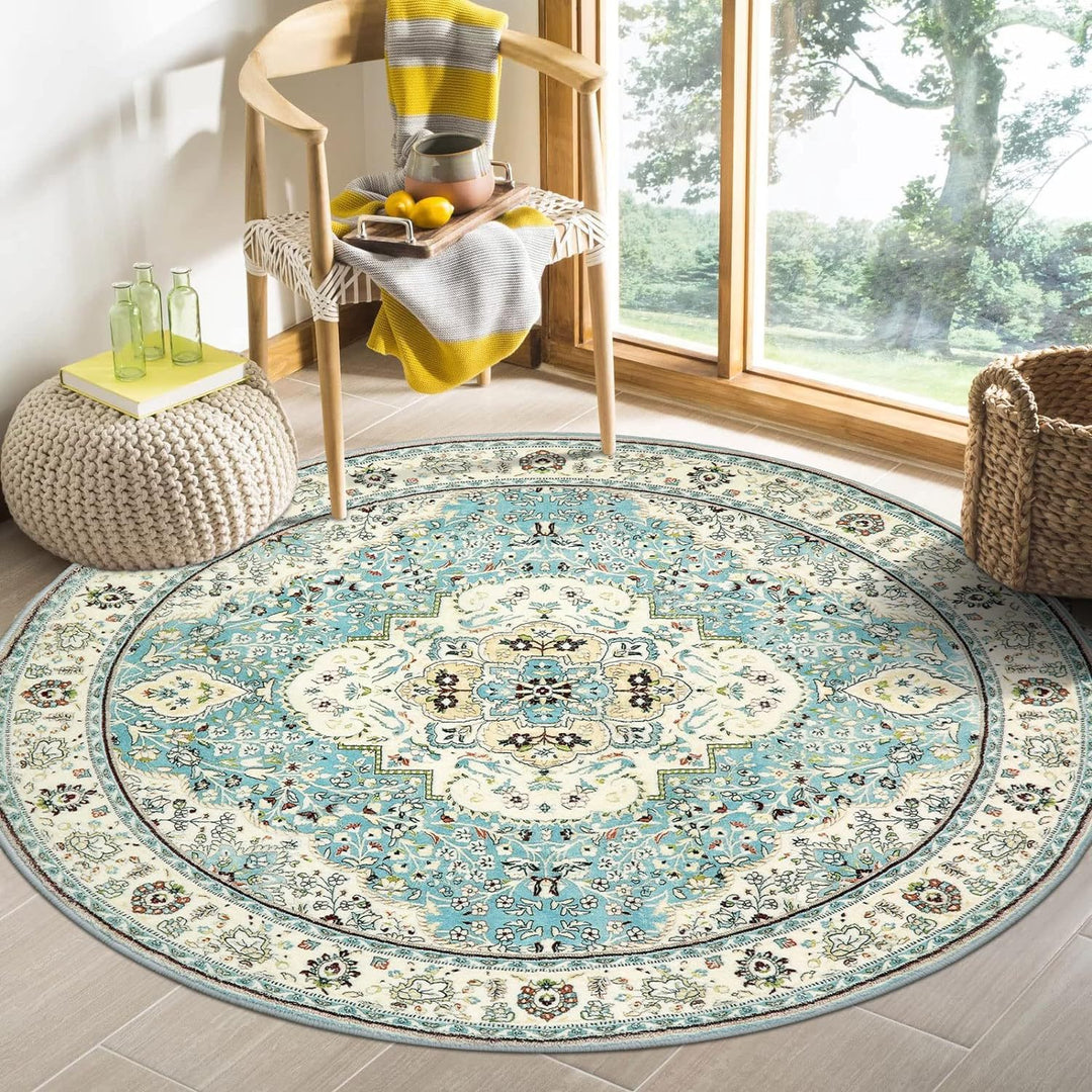 Vintage-Inspired Round Area Rug