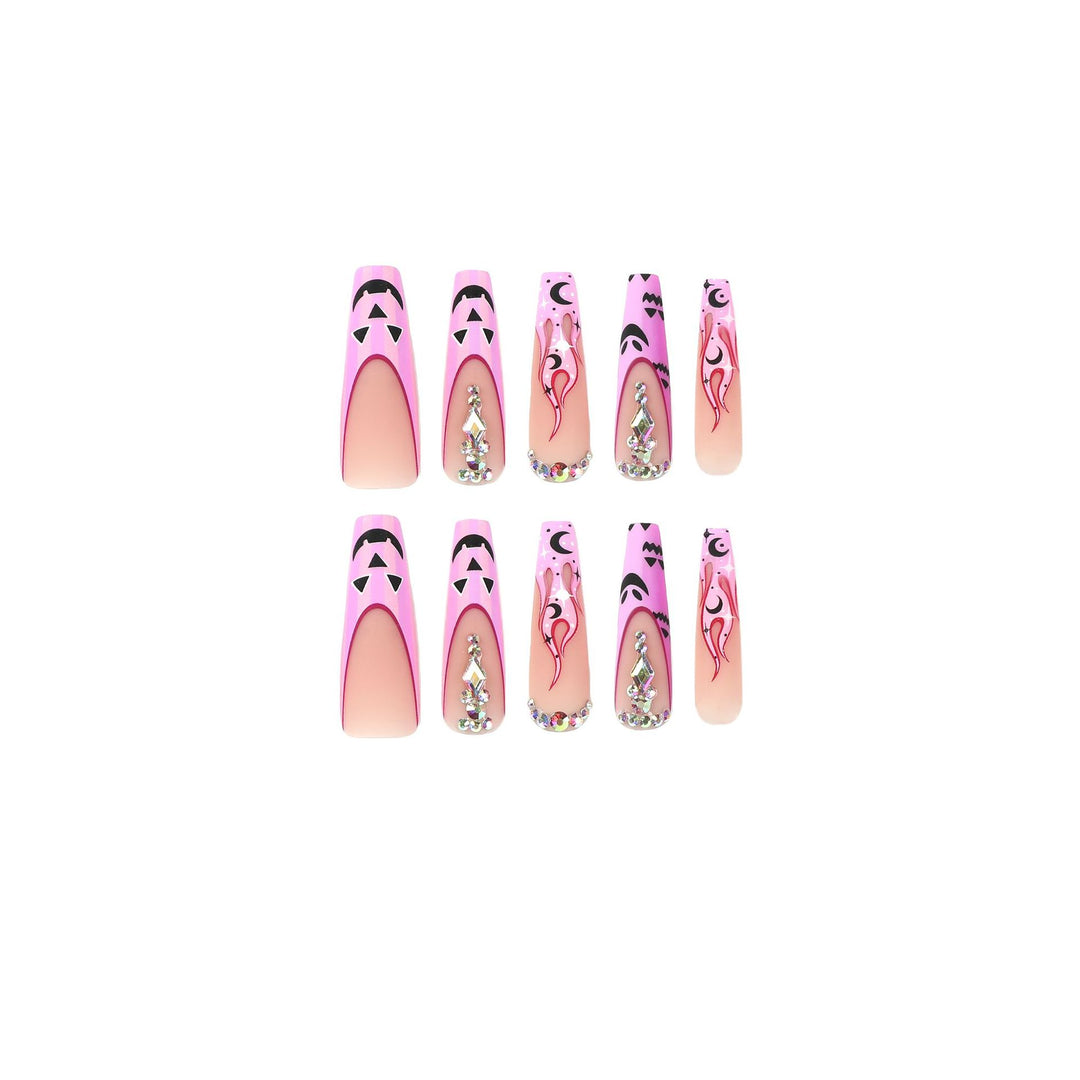 Artificial nail art with festive design and glitter variations Kalsten