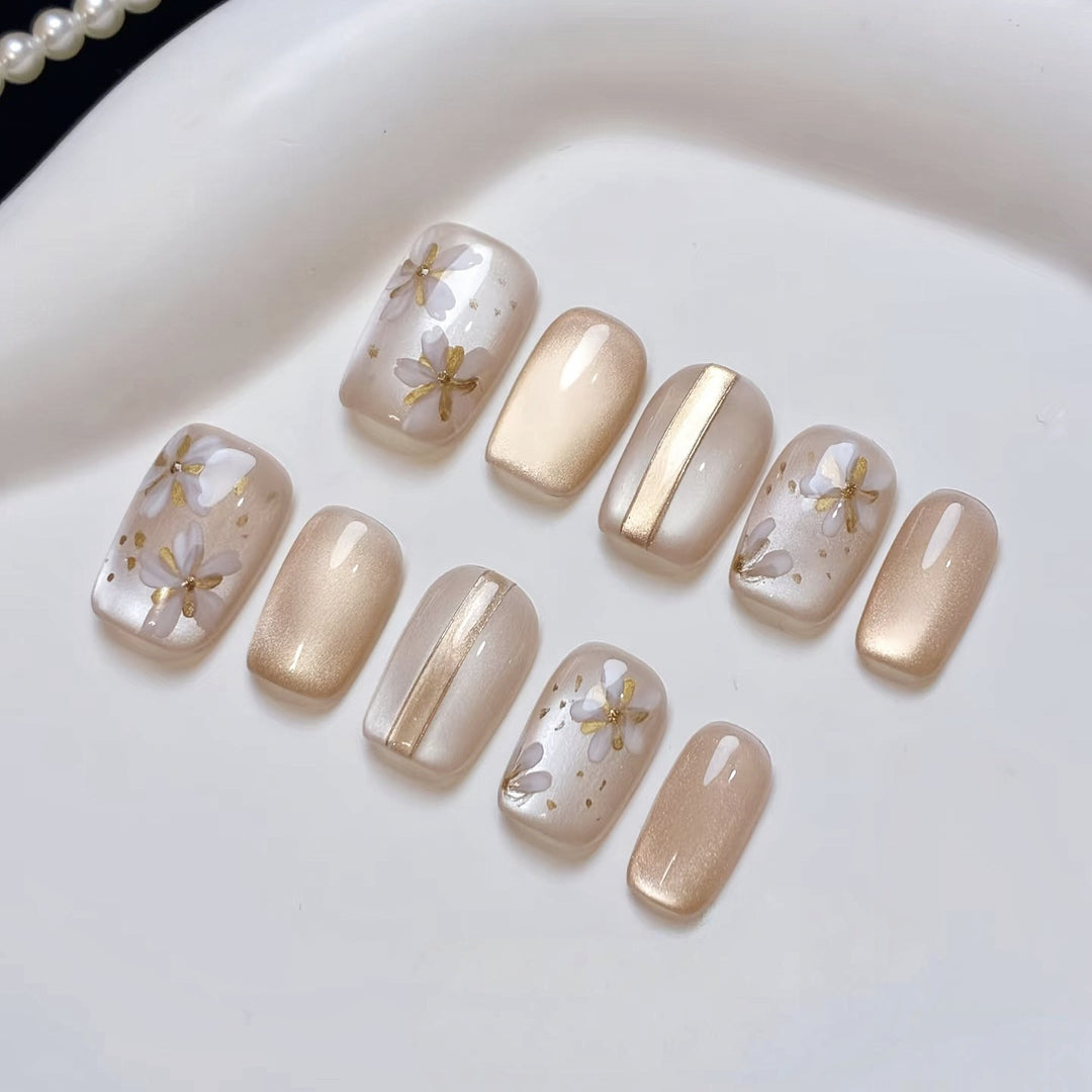 Decorative Floral Press-On Nails Set  1791646052