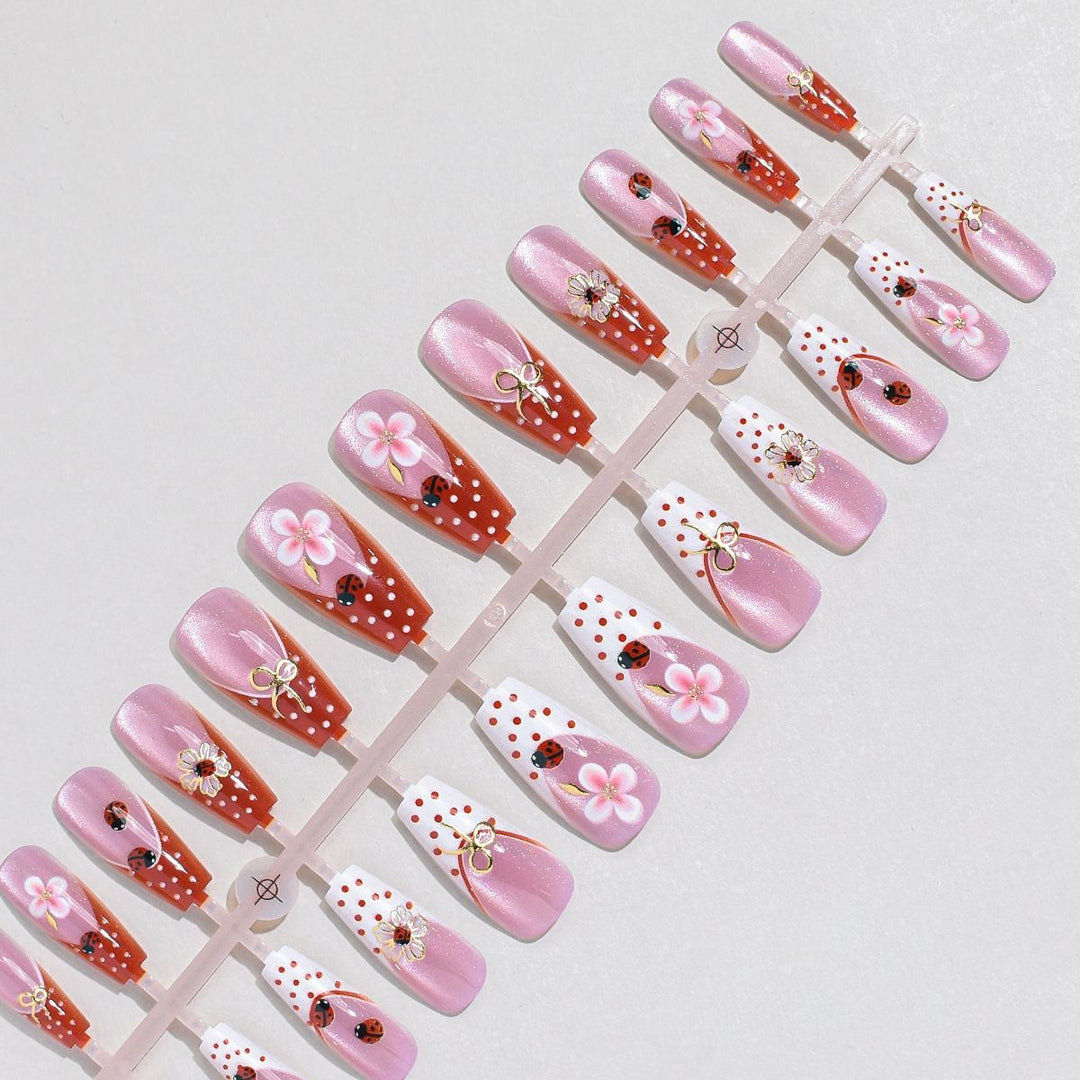 Artistic Floral Press-On Nail Tips Kalsten
