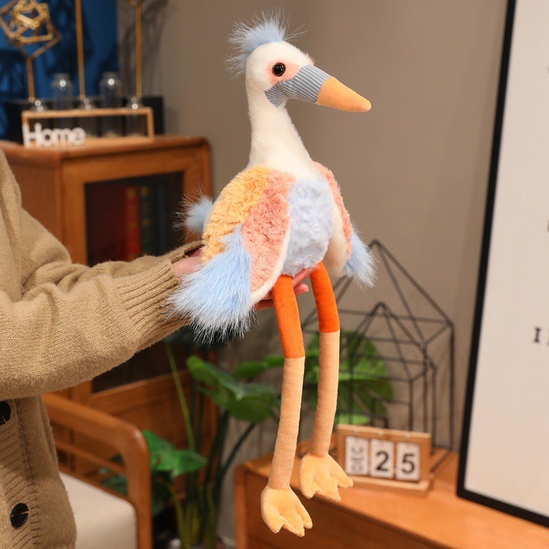 Long-Legged Plush Seabird Stuffed Toy with Fluffy Wings and Bendable Legs Kalsten