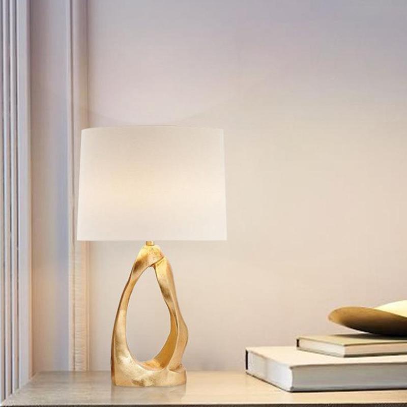 Sculptural Table Lamp with Elegant Gold Base