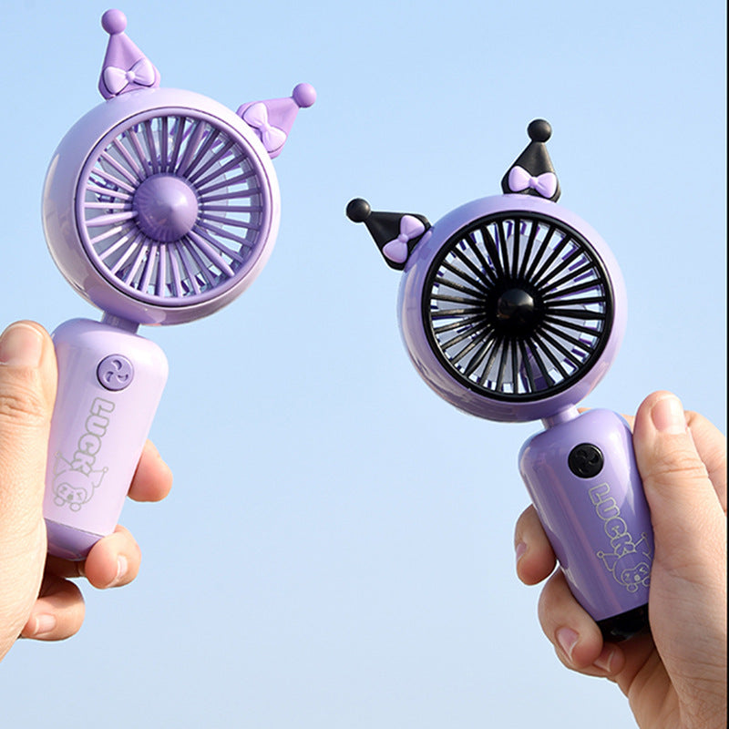 Unisex nan USB rechargeable mini hand fan with cute ear attachments, foldable stand, and quiet motor Kalsten