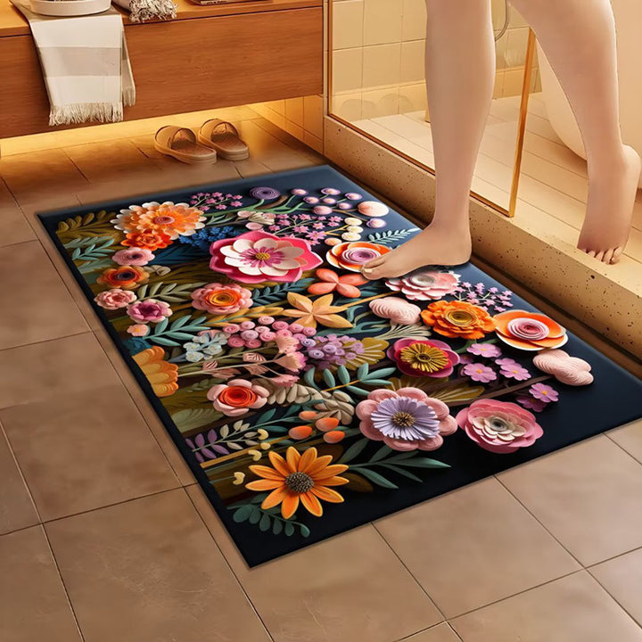 Artistic Floral Design Bath Mat Kalsten