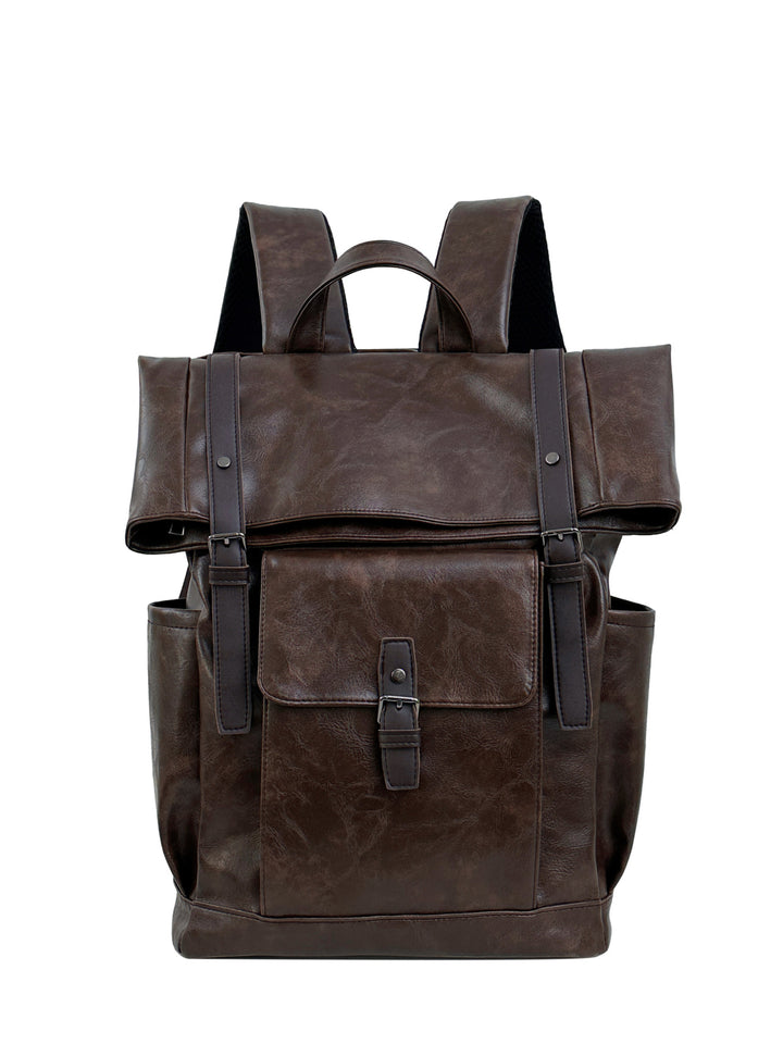 Vintage Leather Carry-All Backpack