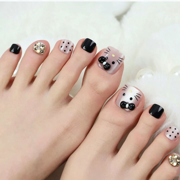 Playful Themed Pedicure Nail Art