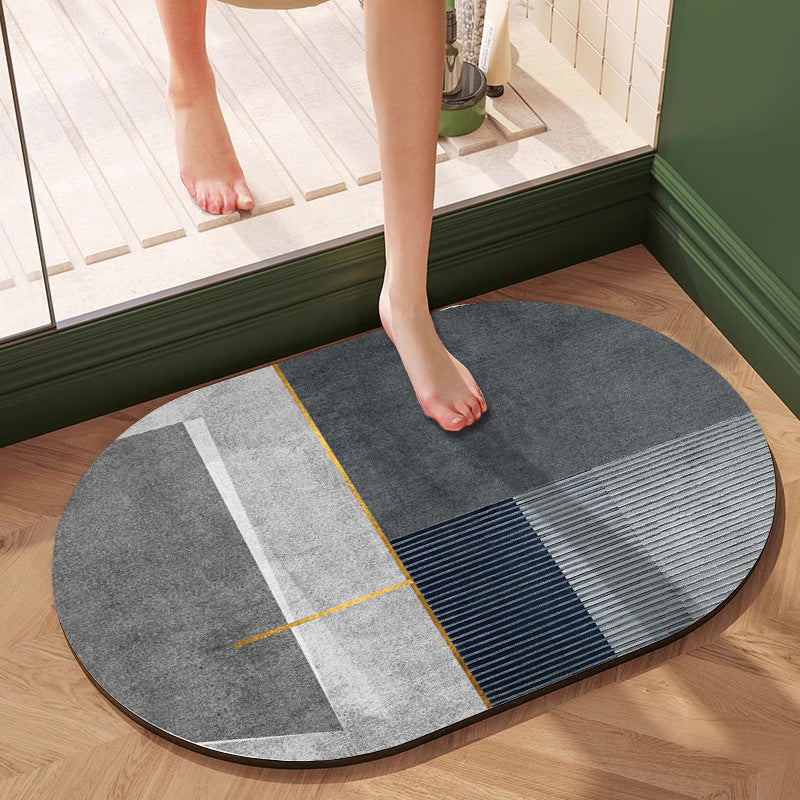 Textured Geometric Bath Mat Kalsten