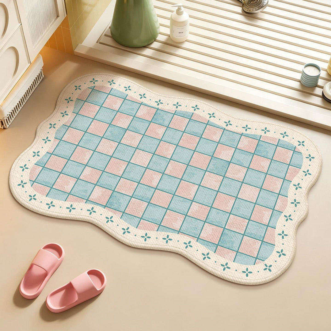 Absorbent Floral Embossed Bath Mat Kalsten