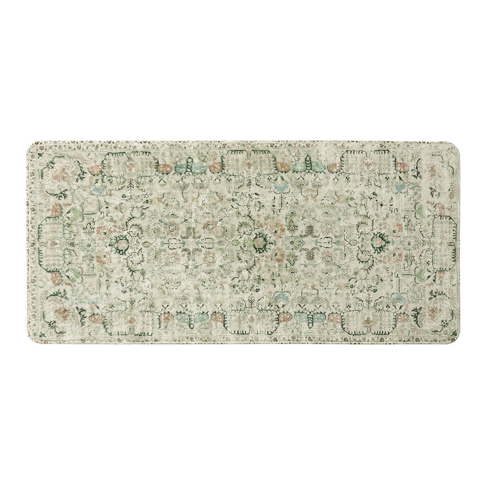 Vintage-inspired runner rug for hallway and kitchen with medallion pattern and non-slip backing Kalsten