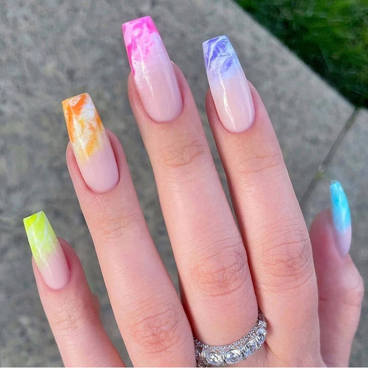 Marble Effect Press-On Nail Set Kalsten