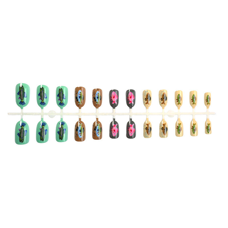 Creative nail art set with colorful animal designs Kalsten