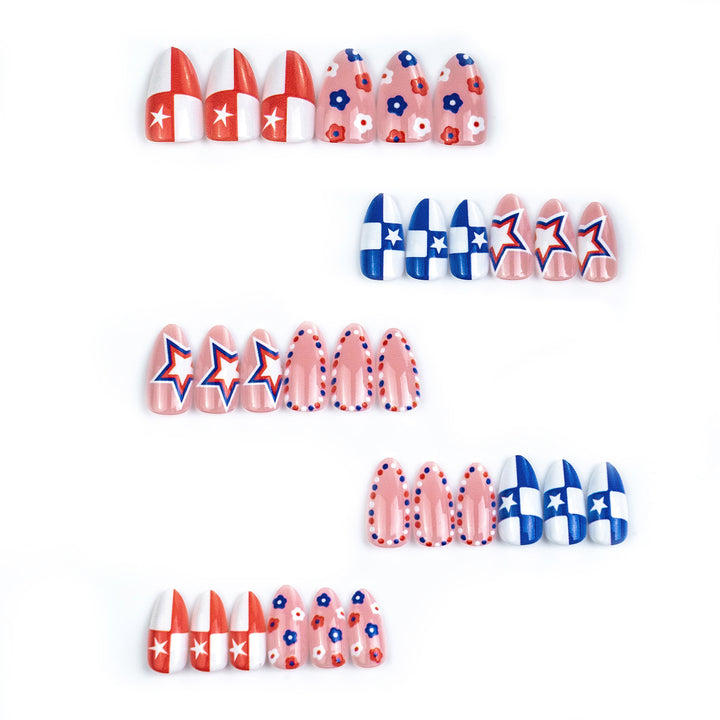 Patriotic Themed Press-On Nail Art