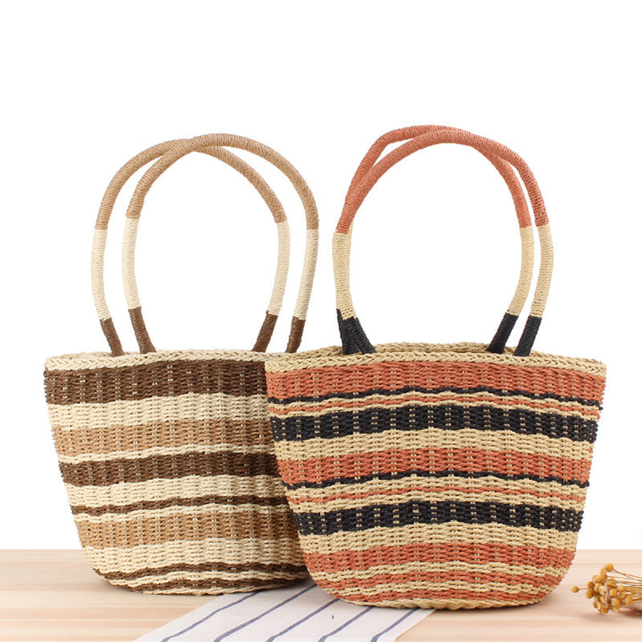 Basket bag with fashionable stripe pattern Kalsten
