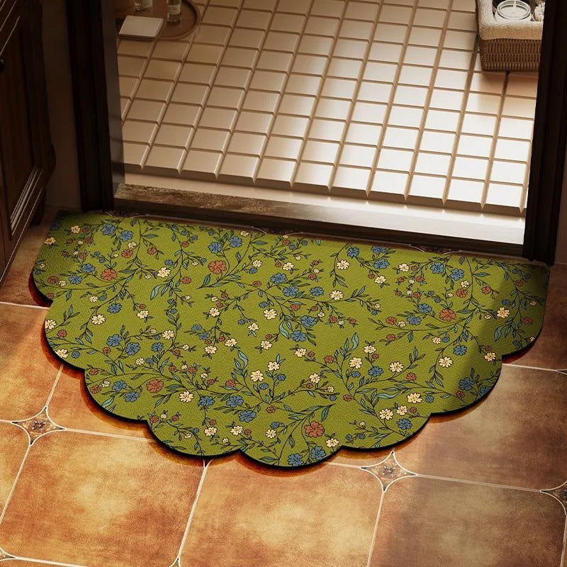Decorative Floral Area Mat for Indoor Spaces