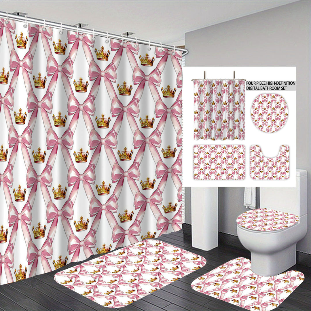 Digital Bow Pattern Bathroom Décor Set Kalsten