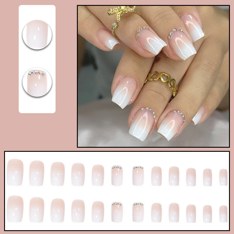 Elegant Rhinestone-Accented Press-On Nail Set