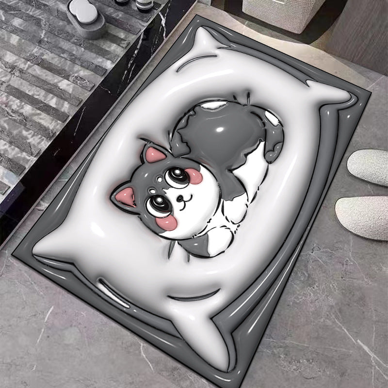 Cute Cartoon Cat Shape Bath Mat Kalsten