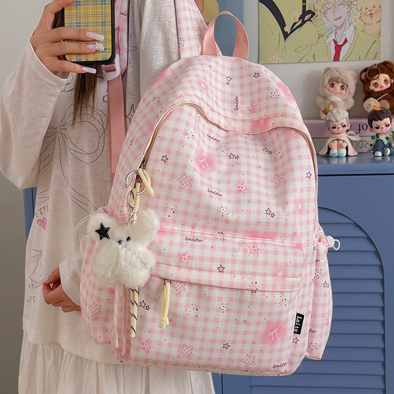 Stylish Checkered Print Backpack Kalsten