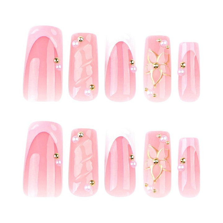 Elegant Floral Acrylic Press-On Nails Kalsten